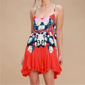 Free People Sweet Lucy Floral Ruffled Slip Dress
